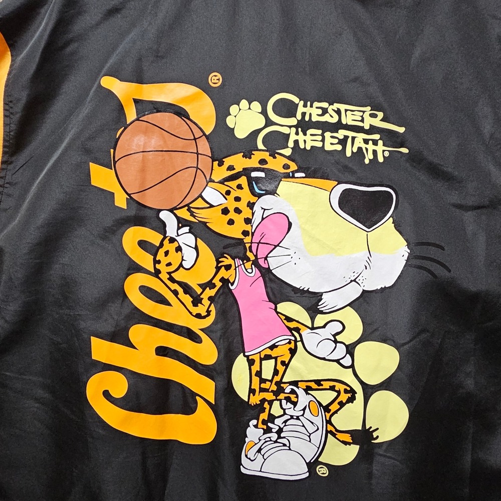 Cheetos Chester Cheetah Windbreaker Jacket XL Pink‎ Black Yellow Colorblock